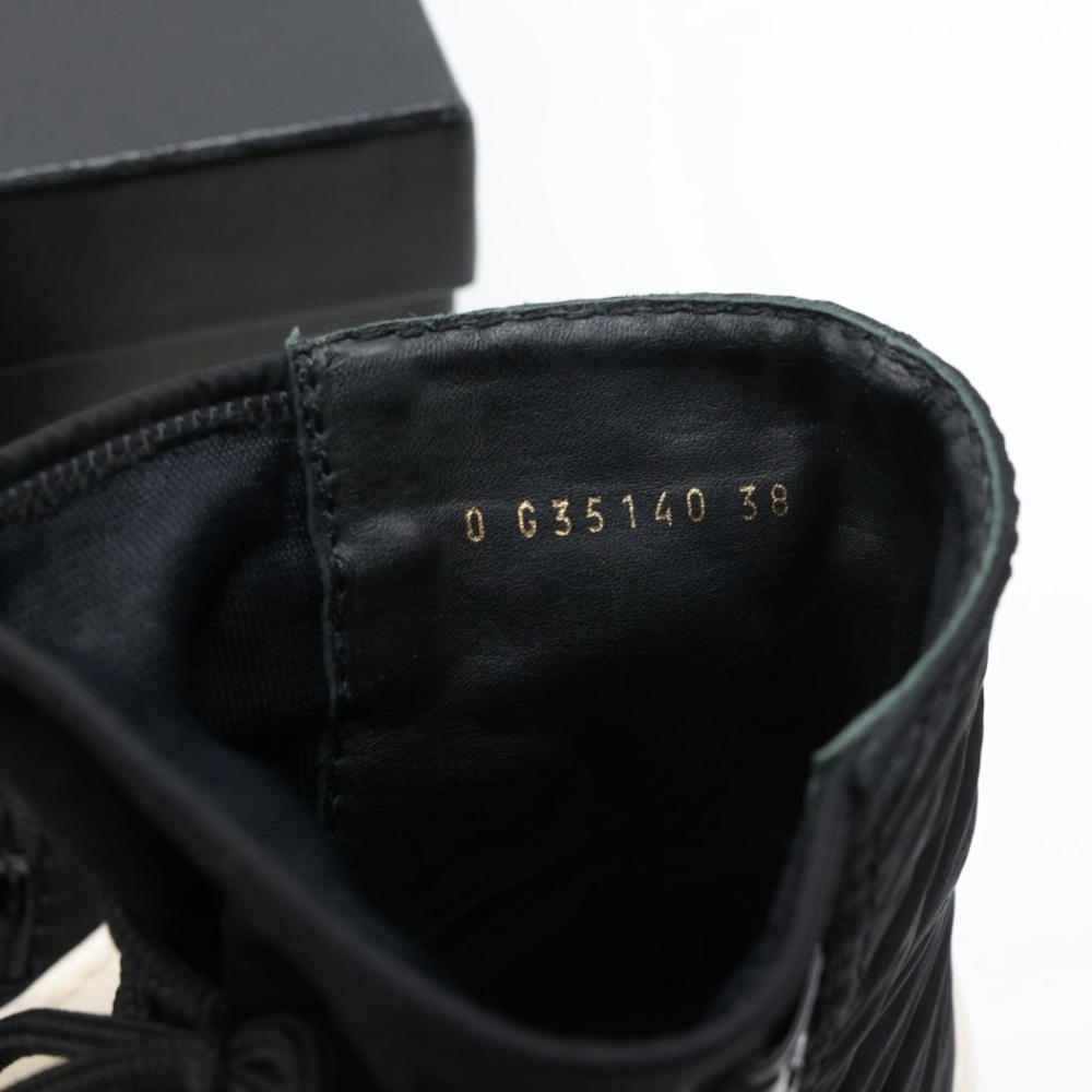 CHANEL Black Nylon Ankle Boots with White Rubber Sole size 38 - Picture 12 of 13